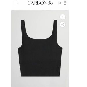 Carbon38 black ribbed tank top